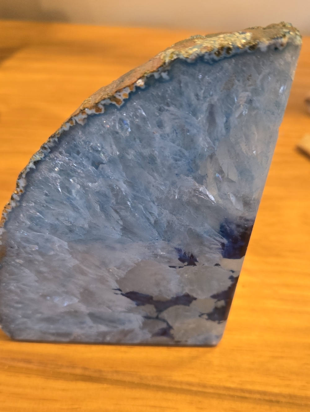 Blue Crystal Geode Decorative Home Art Accent